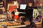 Aurelio de Figueiredo Girl at the piano oil painting reproduction